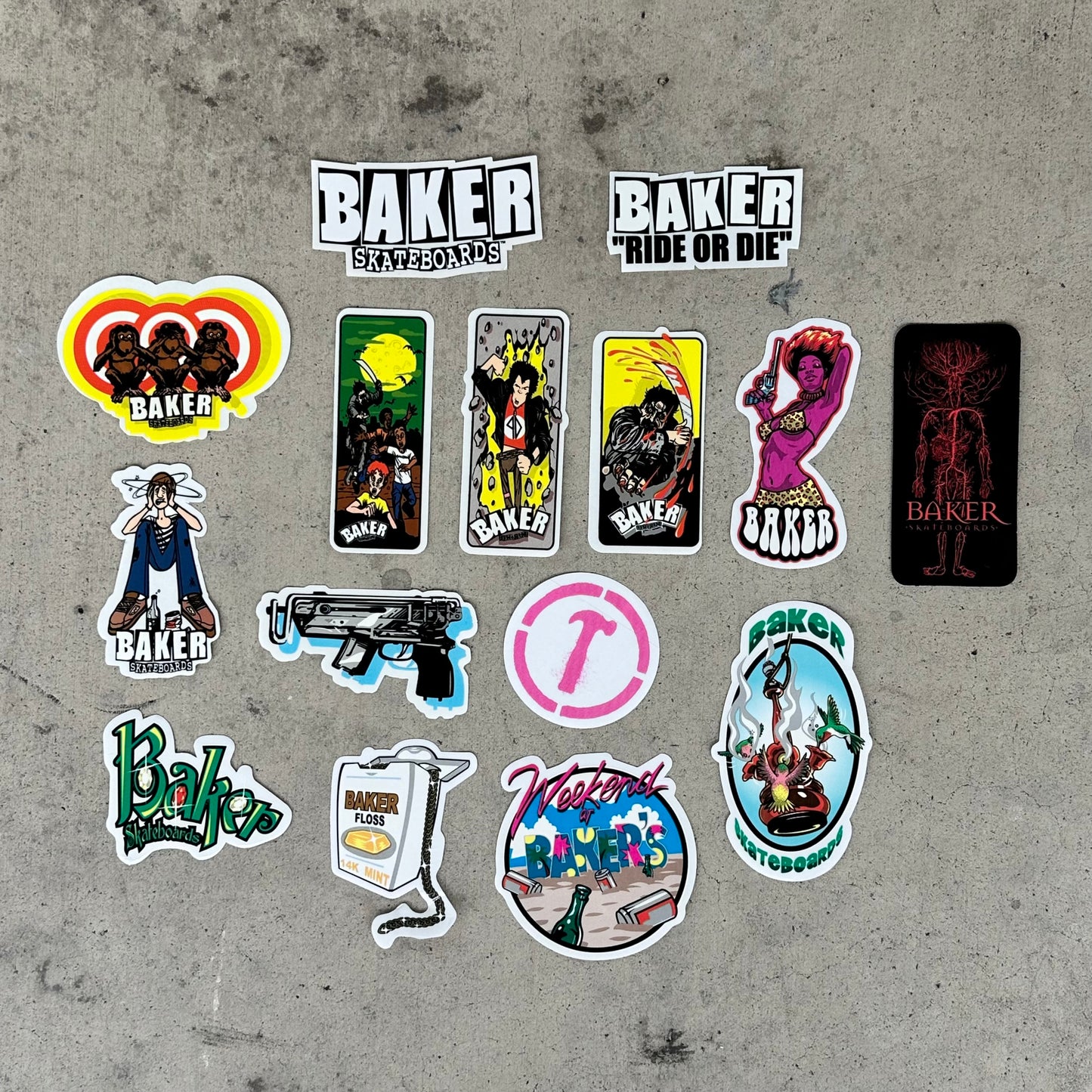 Vintage Sticker Pack Baker Skateboards Greco, Reynolds, Ellington...