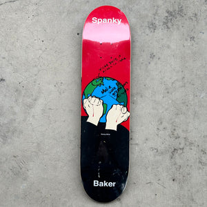 Vintage Baker Skateboards Kevin "Spanky" Long Donny Miller Art The World Is Crying Model